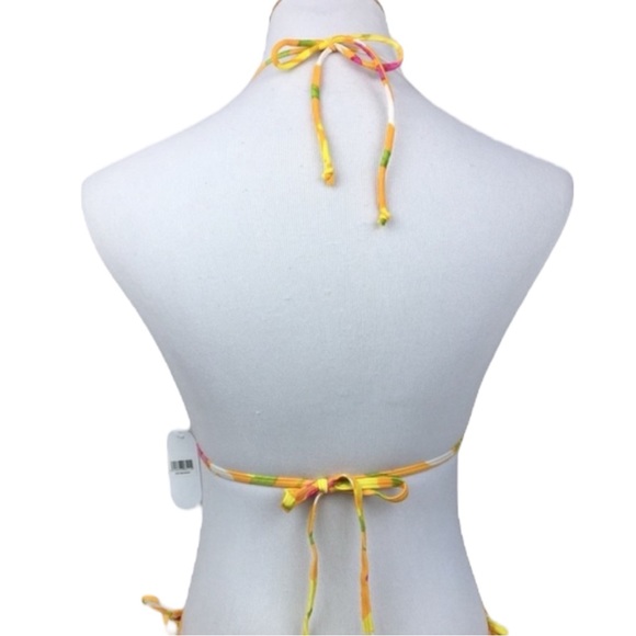 Hoopa Yellow Floral Triangle Slide Bikini Top - Picture 3 of 4